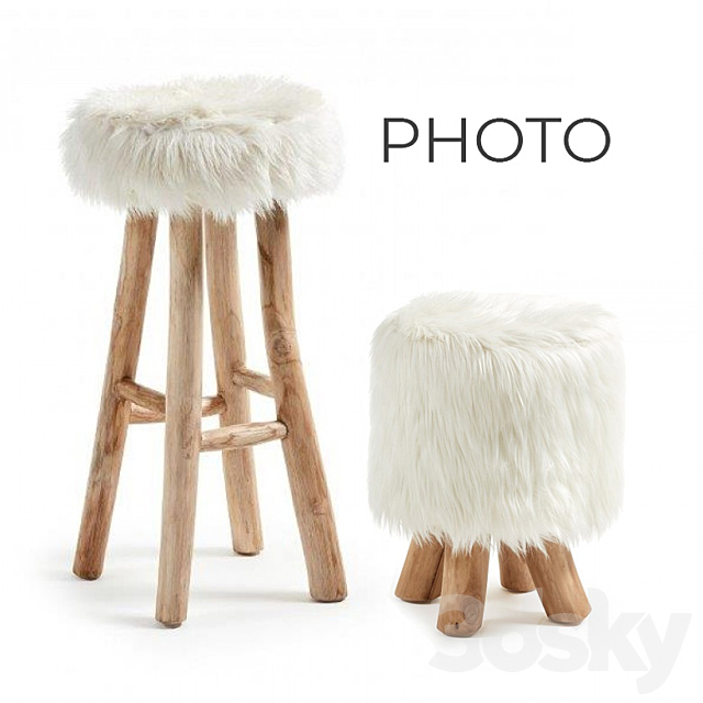 Nuvoli bar stool & footrest 3DSMax File - thumbnail 3