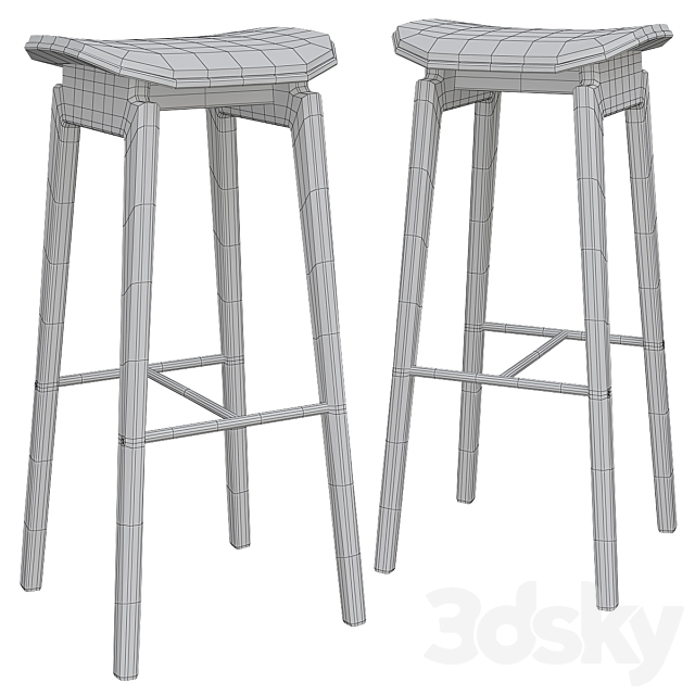 NY11 BAR STOOL 3DS Max Model - thumbnail 2