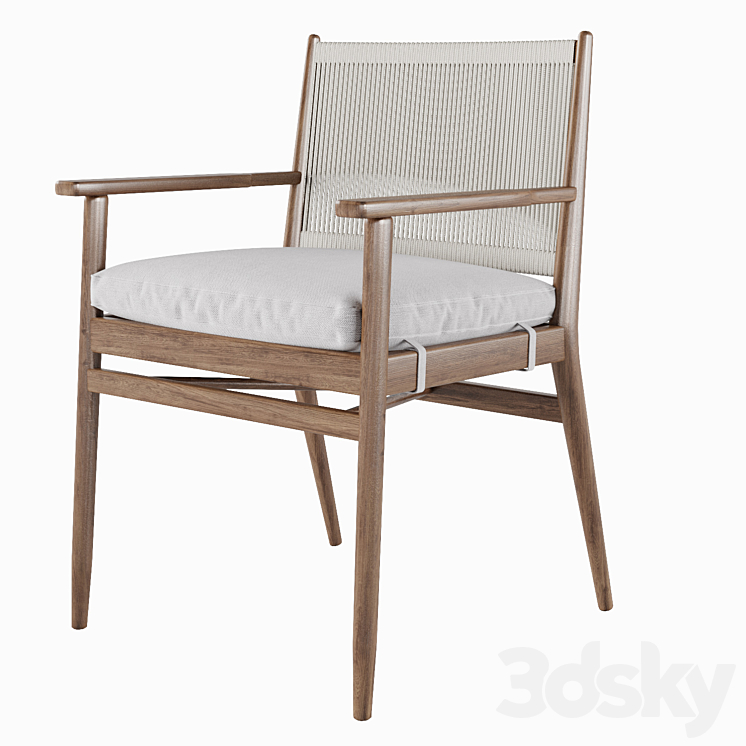 Oakmont Outdoor Dining Arm Chair 3DS Max Model - thumbnail 1