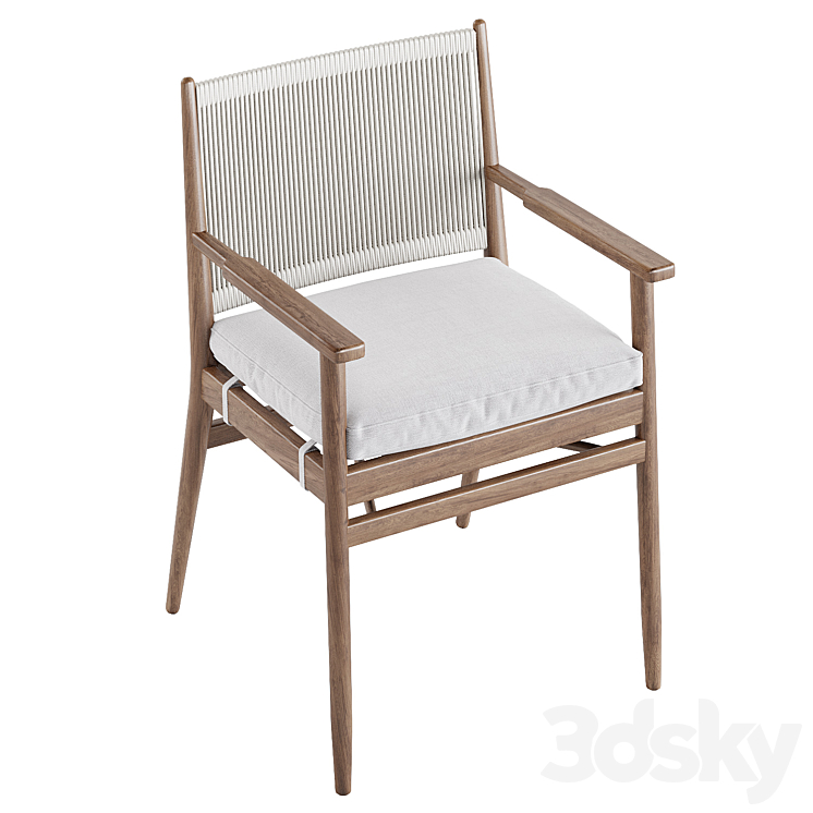 Oakmont Outdoor Dining Arm Chair 3DS Max Model - thumbnail 2