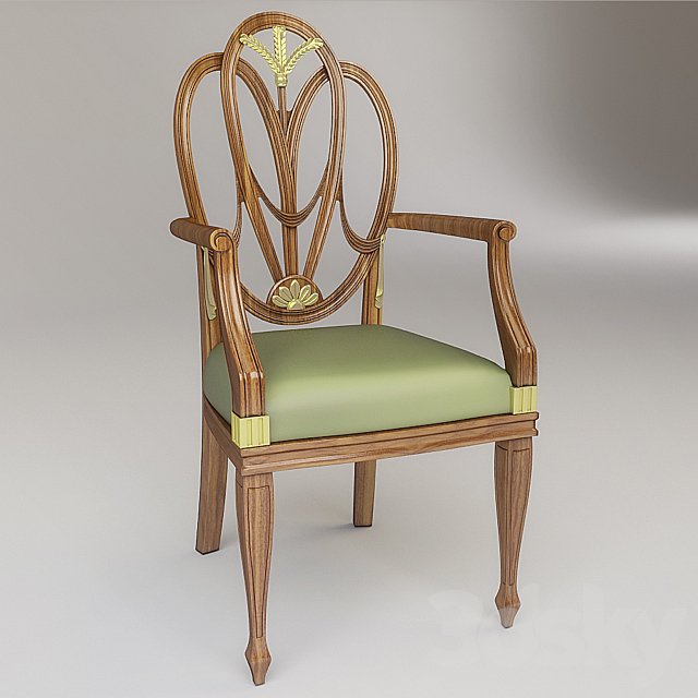 Obedenny chair Francesco Molon P107 3DS Max Model - thumbnail 2