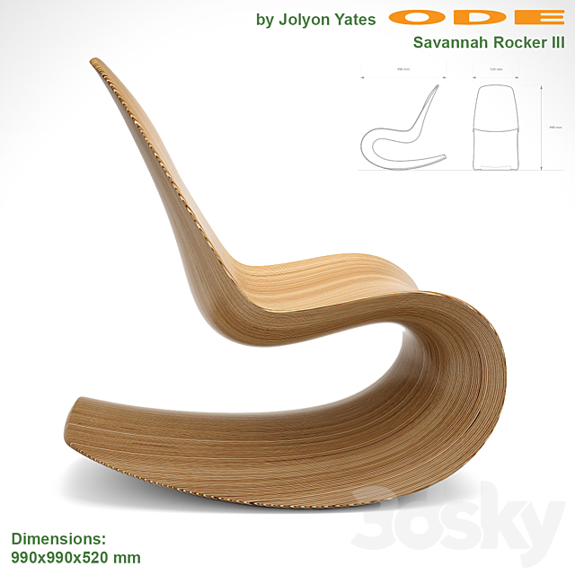 ODEChair Savannah Rocker III by Jolyon Yates 3DS Max Model - thumbnail 1