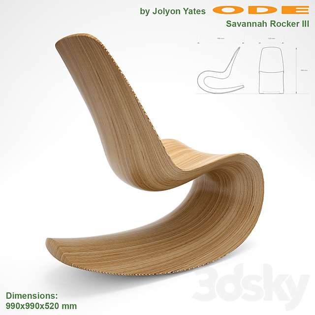 ODEChair Savannah Rocker III by Jolyon Yates 3DS Max Model - thumbnail 2