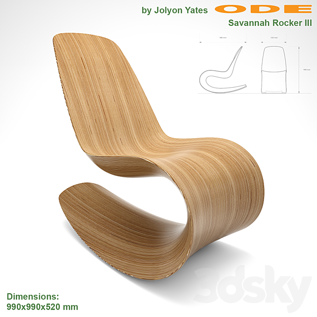 ODEChair Savannah Rocker III by Jolyon Yates 3DS Max Model - thumbnail 3