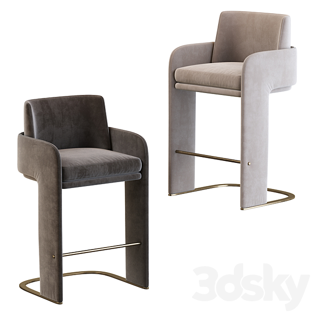 ODISSEIA Barstool By DOOQ 3DS Max Model - thumbnail 3