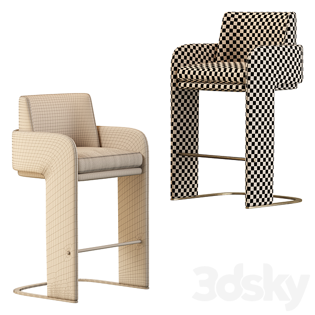 ODISSEIA Barstool By DOOQ 3DS Max Model - thumbnail 5