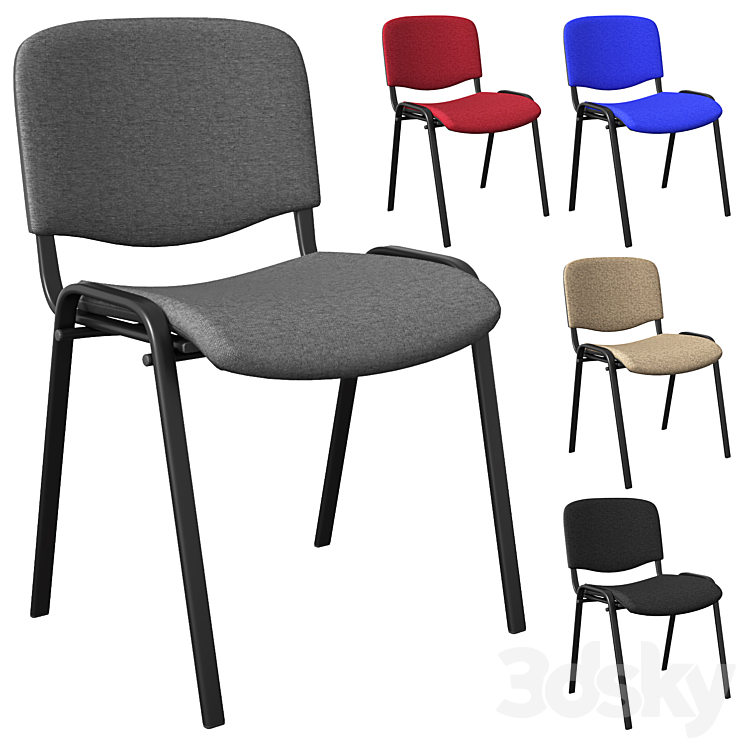 Office Chair Set ISO 3DS Max Model - thumbnail 3