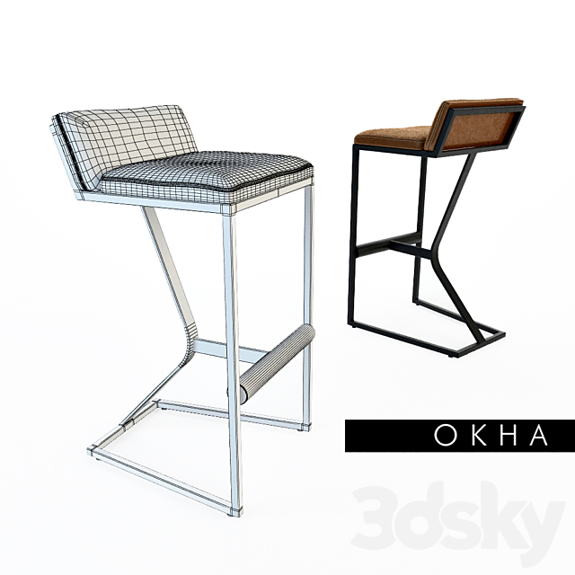 OKHA_FAYE Barstool 3DS Max Model - thumbnail 2