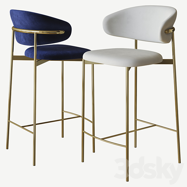 oleandro stool calligaris 3DS Max Model - thumbnail 2