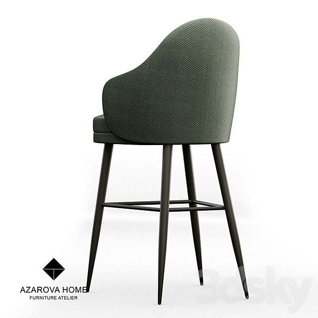 OM chair Azarova Home bar stool Sisley 3DS Max Model - thumbnail 2