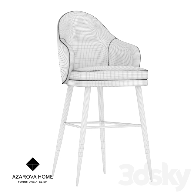 OM chair Azarova Home bar stool Sisley 3DS Max Model - thumbnail 3