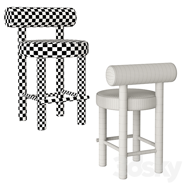 (OM) Counter Chair Gropius CS2 3DS Max Model - thumbnail 5