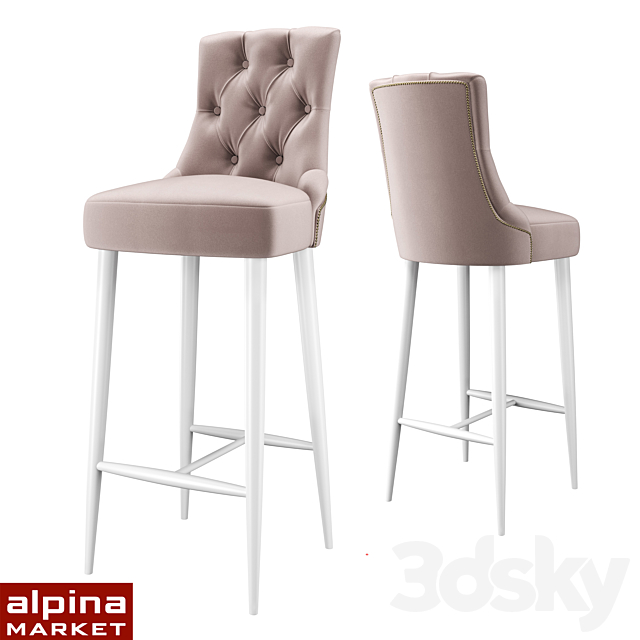 OM Upholstered bar chair ASHLEY 3DSMax File - thumbnail 1