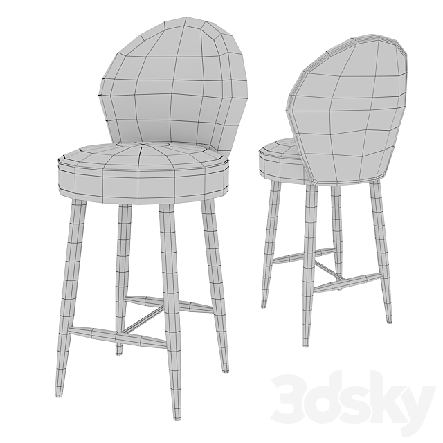 OM Upholstered bar stool IXORA 3DSMax File - thumbnail 2