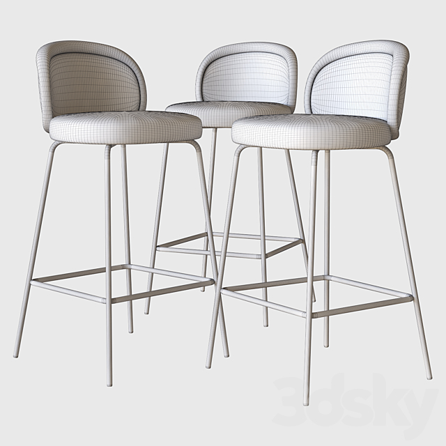 ona stool freifrau 3DS Max Model - thumbnail 2