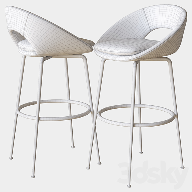 orb bar stool west elm 3DSMax File - thumbnail 3