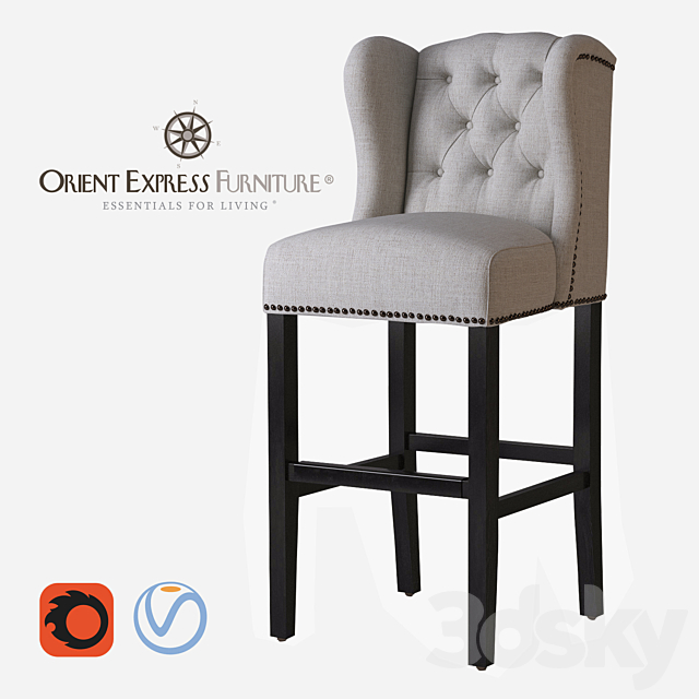 Orient Express Villa Collection. Maison Barstool. 3DSMax File - thumbnail 1