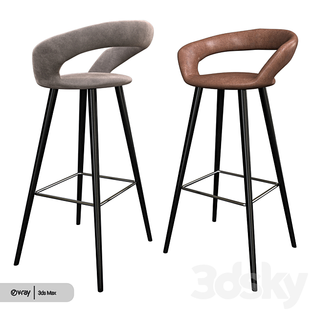 Orren ellis palafox bar counter stool 3DSMax File - thumbnail 2