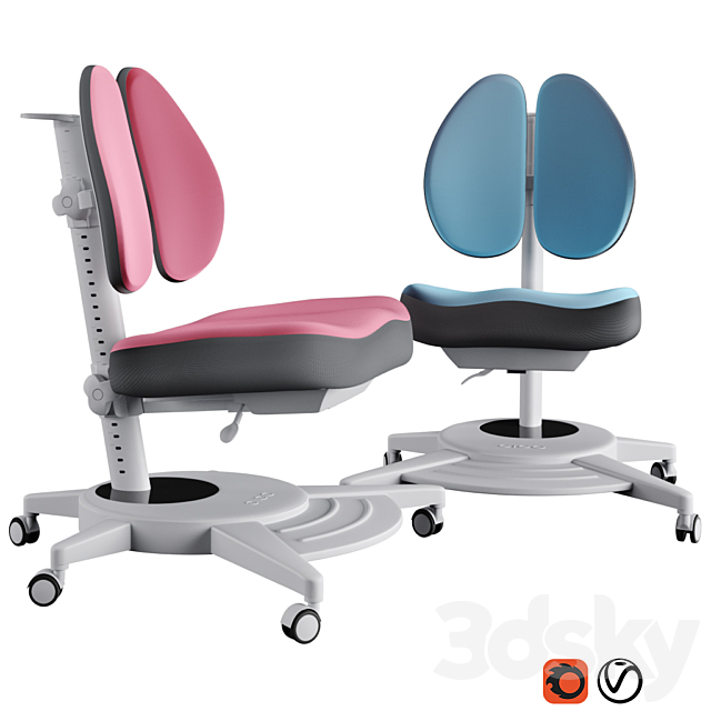 Orthopedic child seat pittore pink fundesk 3DS Max Model - thumbnail 2