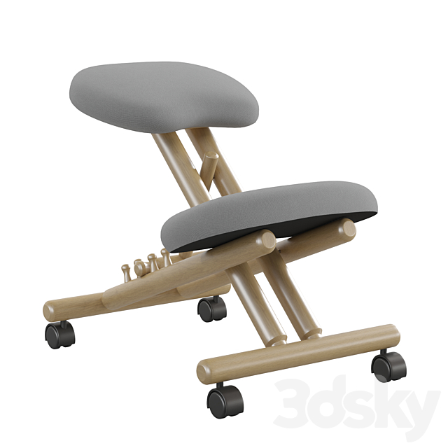 Orthopedic kneeling office smart chair 3DS Max Model - thumbnail 3