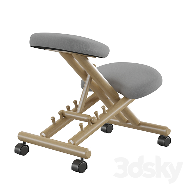 Orthopedic kneeling office smart chair 3DS Max Model - thumbnail 4