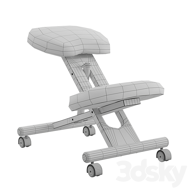 Orthopedic kneeling office smart chair 3DS Max Model - thumbnail 5