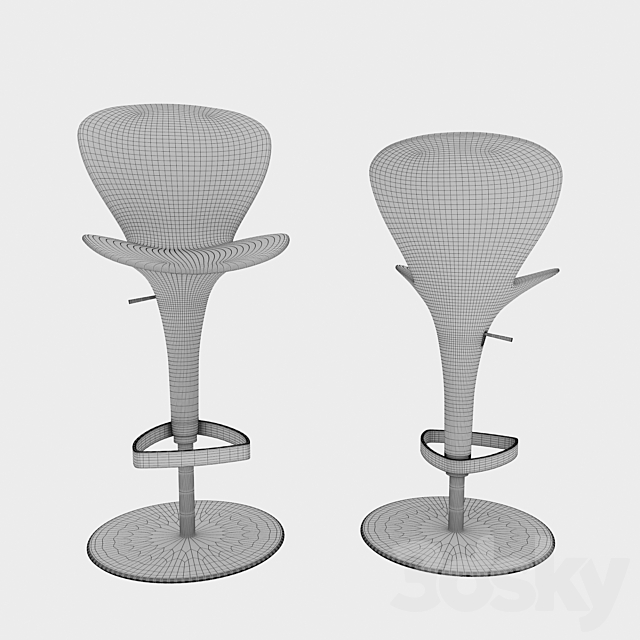 Oslo bar stool 3DSMax File - thumbnail 4