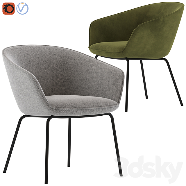 Oslo Home Amanda Dining Chair 3ds Max - thumbnail 1