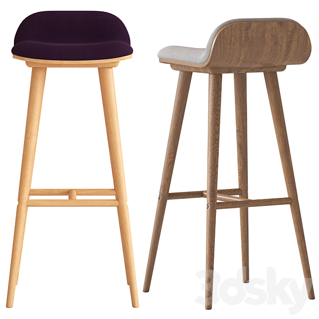 Oslo Home Venice and Black Capa Barstools 3ds Max - thumbnail 2