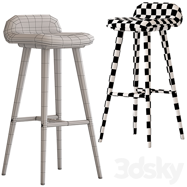 Oslo Home Venice and Black Capa Barstools 3ds Max - thumbnail 3