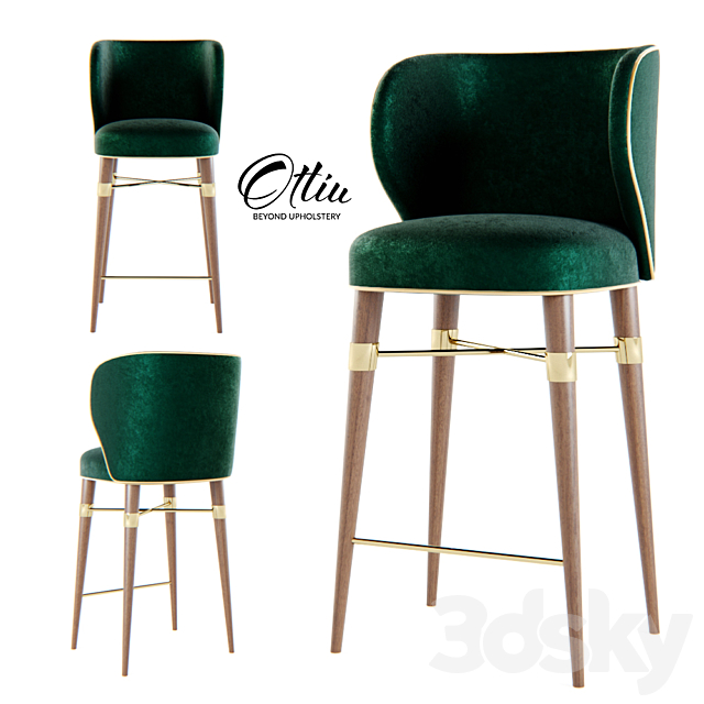 Ottiu – Louis Bar Chair 3DSMax File - thumbnail 1