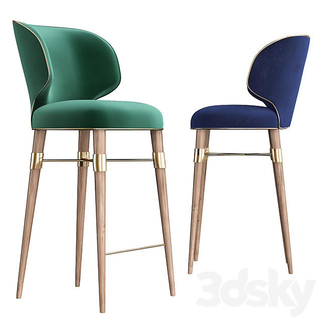 Ottiu louis bar stool 3DSMax File - thumbnail 1