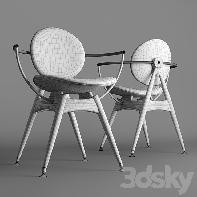 Overgaard & Dyrman Circle Dining Chair (with arms) 3DS Max Model - thumbnail 3