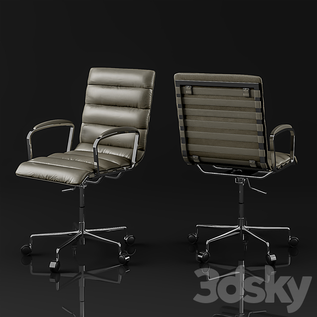 oviedo leather desk chair 3DSMax File - thumbnail 1