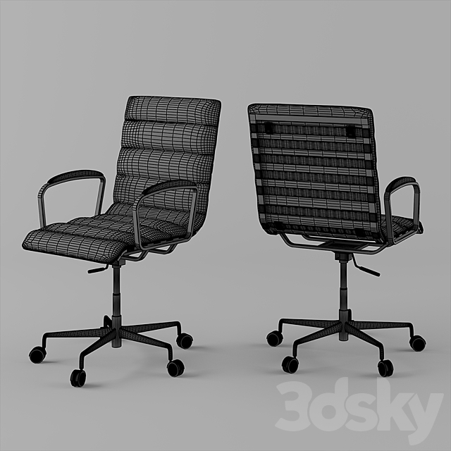 oviedo leather desk chair 3DSMax File - thumbnail 2