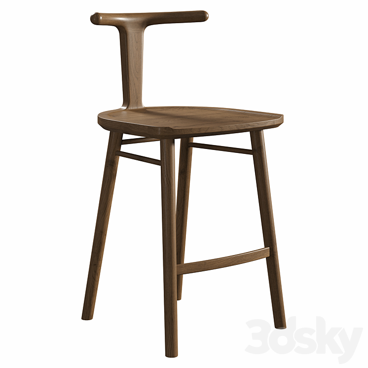 Oxbend Stool 3DS Max Model - thumbnail 3