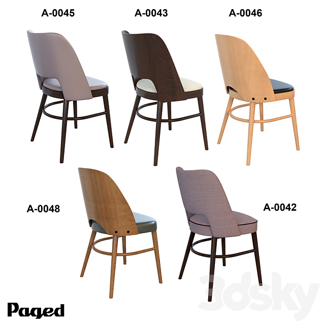 Paged chairs A-class 3DS Max Model - thumbnail 2