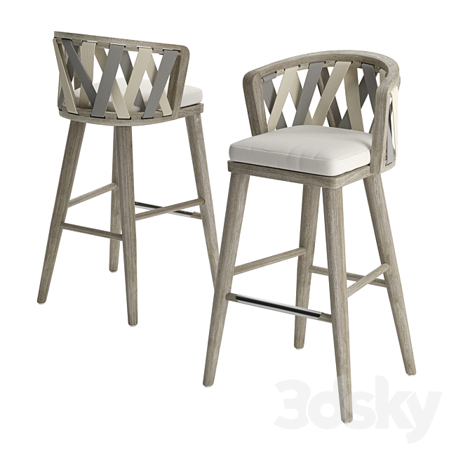 Palecek Boca Outdoor Barstool 3ds Max - thumbnail 1