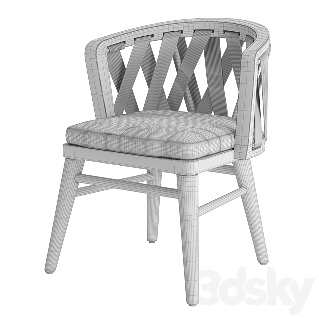 Palecek Boca Outdoor Side Chair 3DS Max Model - thumbnail 5