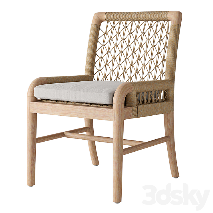 Palecek Montecito Outdoor Side Chair 3DS Max Model - thumbnail 1