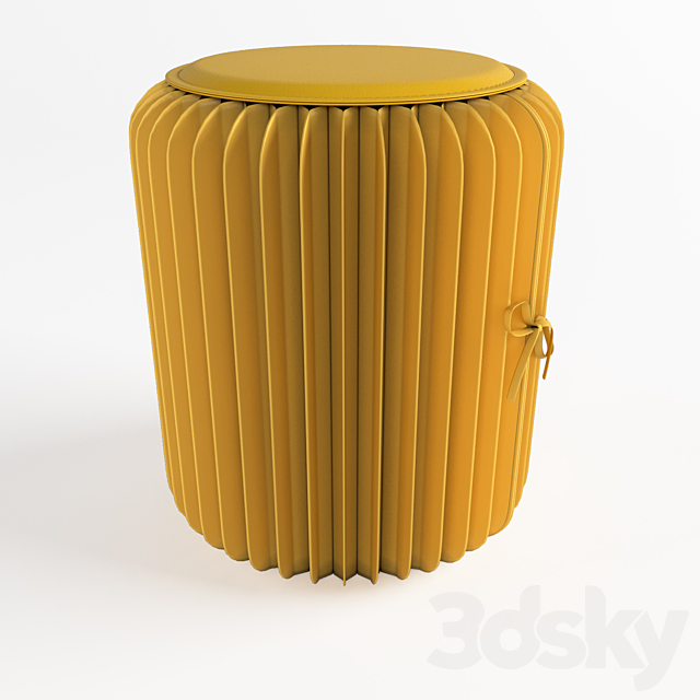 Paper stool 3DS Max Model - thumbnail 2