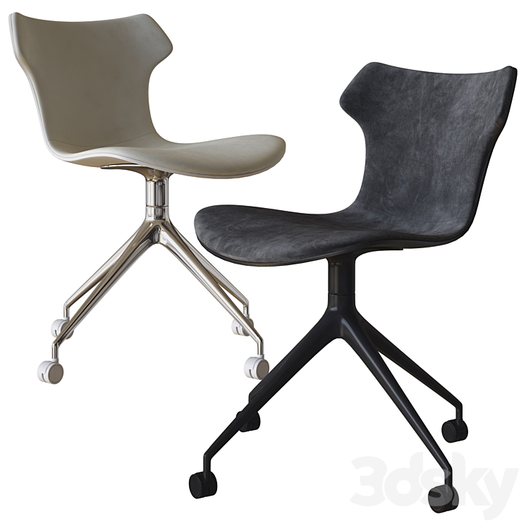 papilio shell office chair b&b italia 3DS Max Model - thumbnail 2