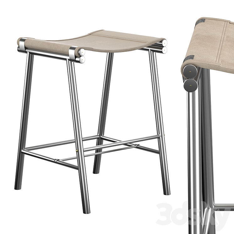 parker stool 3DS Max Model - thumbnail 1