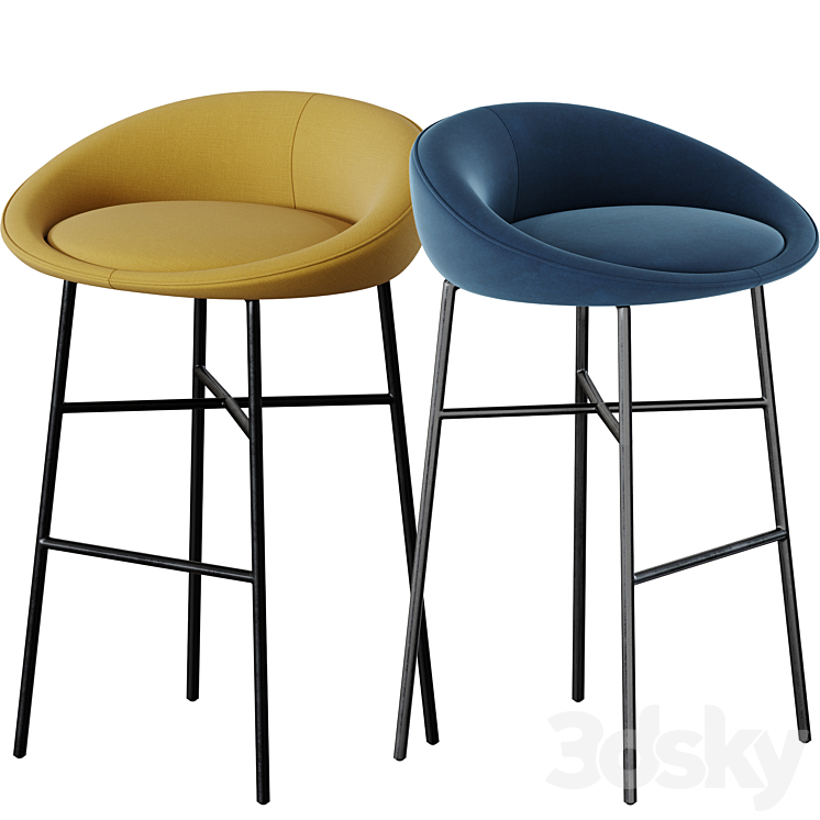 Parla BlOOM Barstool 3DS Max Model - thumbnail 2