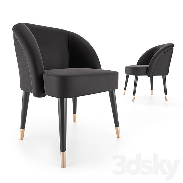 Pauline dinner chair 3ds Max - thumbnail 1