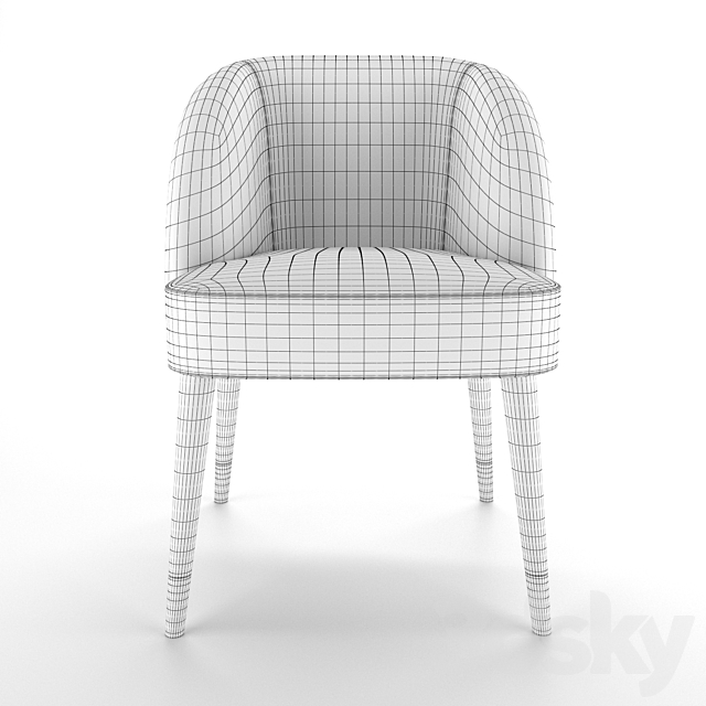 Pauline dinner chair 3ds Max - thumbnail 3