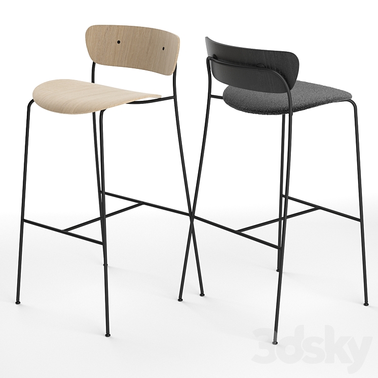 Pavilion AV7 AV9 bar stool 3DS Max Model - thumbnail 2