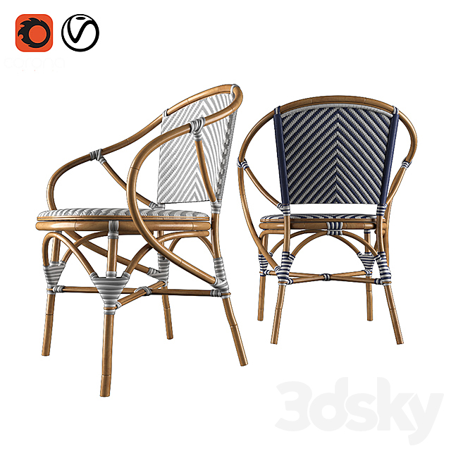 Pearl bistro chair 3ds Max - thumbnail 1