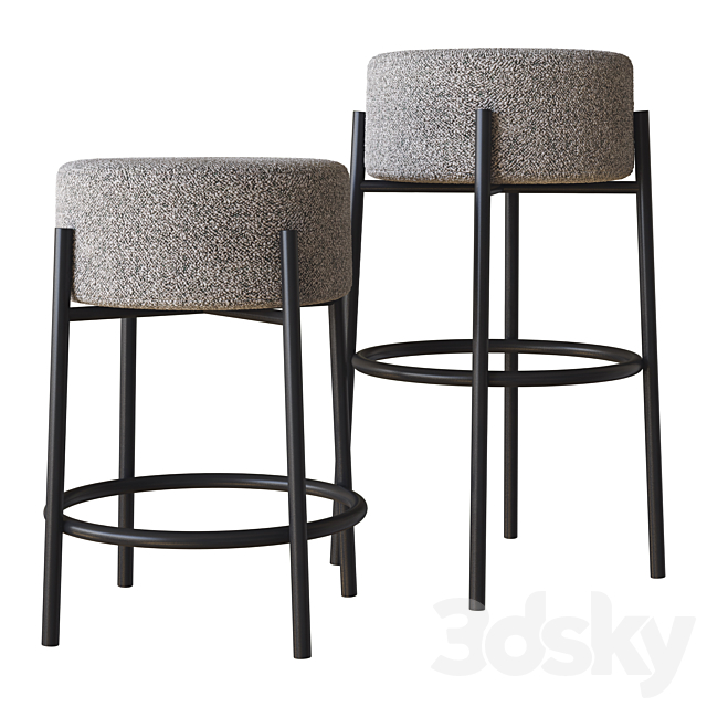 PEG UPHOLSTERED BAR STOOLS CB2 3DSMax File - thumbnail 1