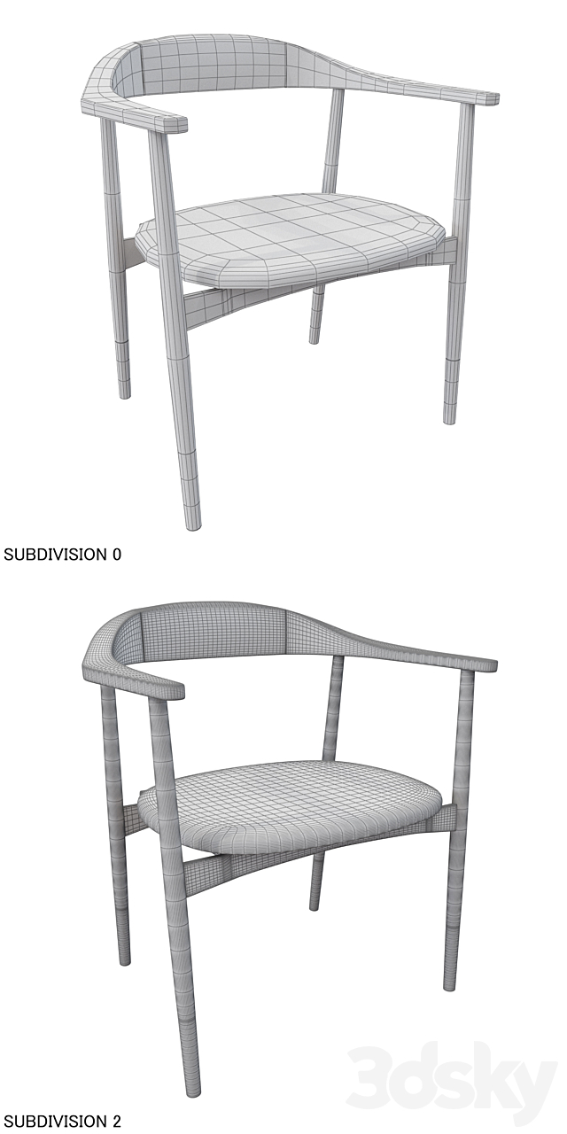 Perry dinning chair 3ds Max - thumbnail 3